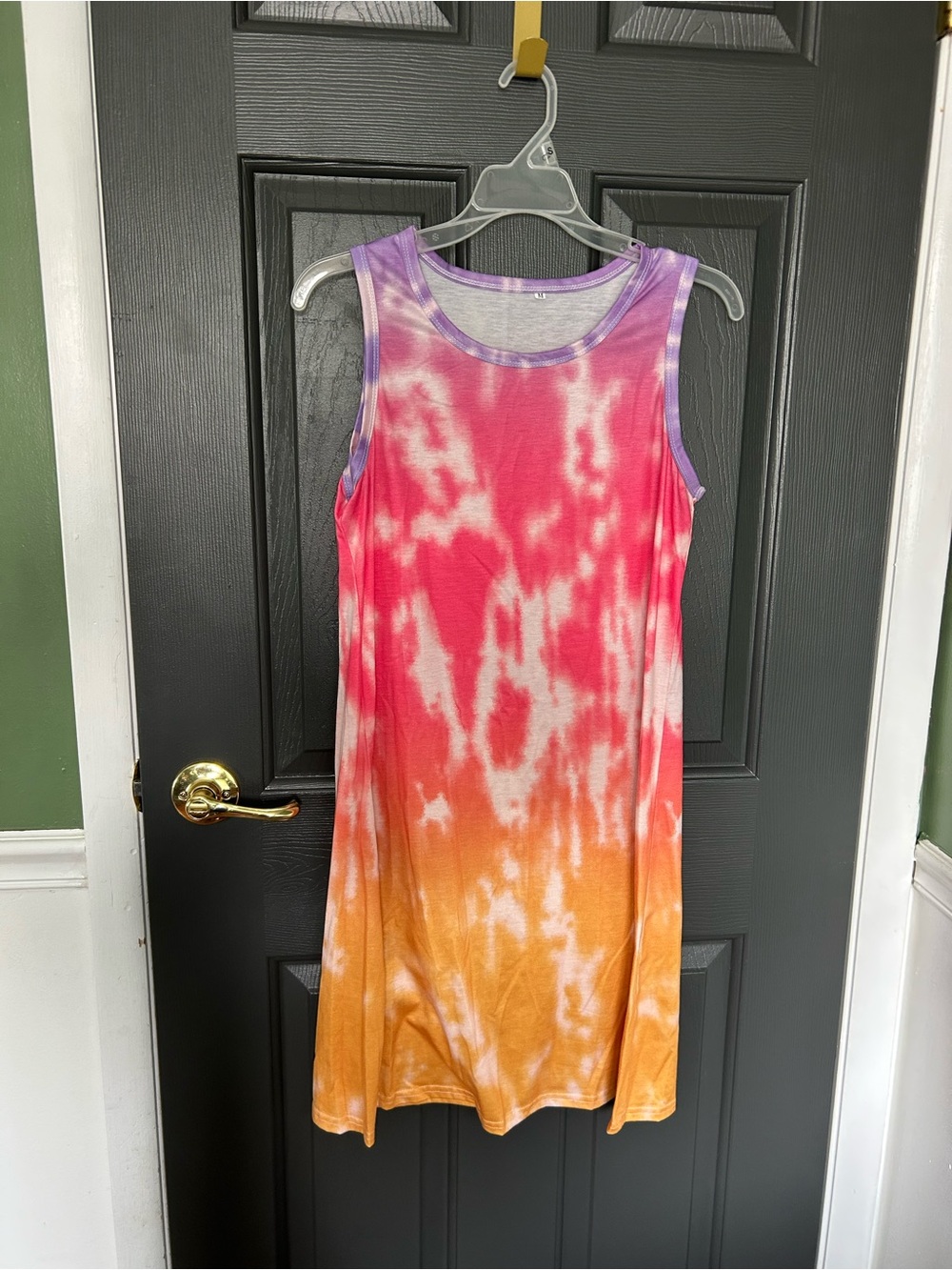 Sleeveless Tie-Dye Shift Dress in Pink, Purple & Orange